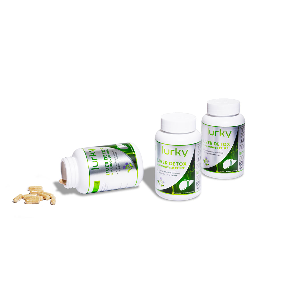Lurky Liver Detox & Hangover Relief is a high-potency natural supplement formulated to support liver health. Enriched with Silymarin and other herbal ingredients, it helps protect the liver and manage symptoms associated with occasional overindulgence, such as headaches, fatigue, and nausea.